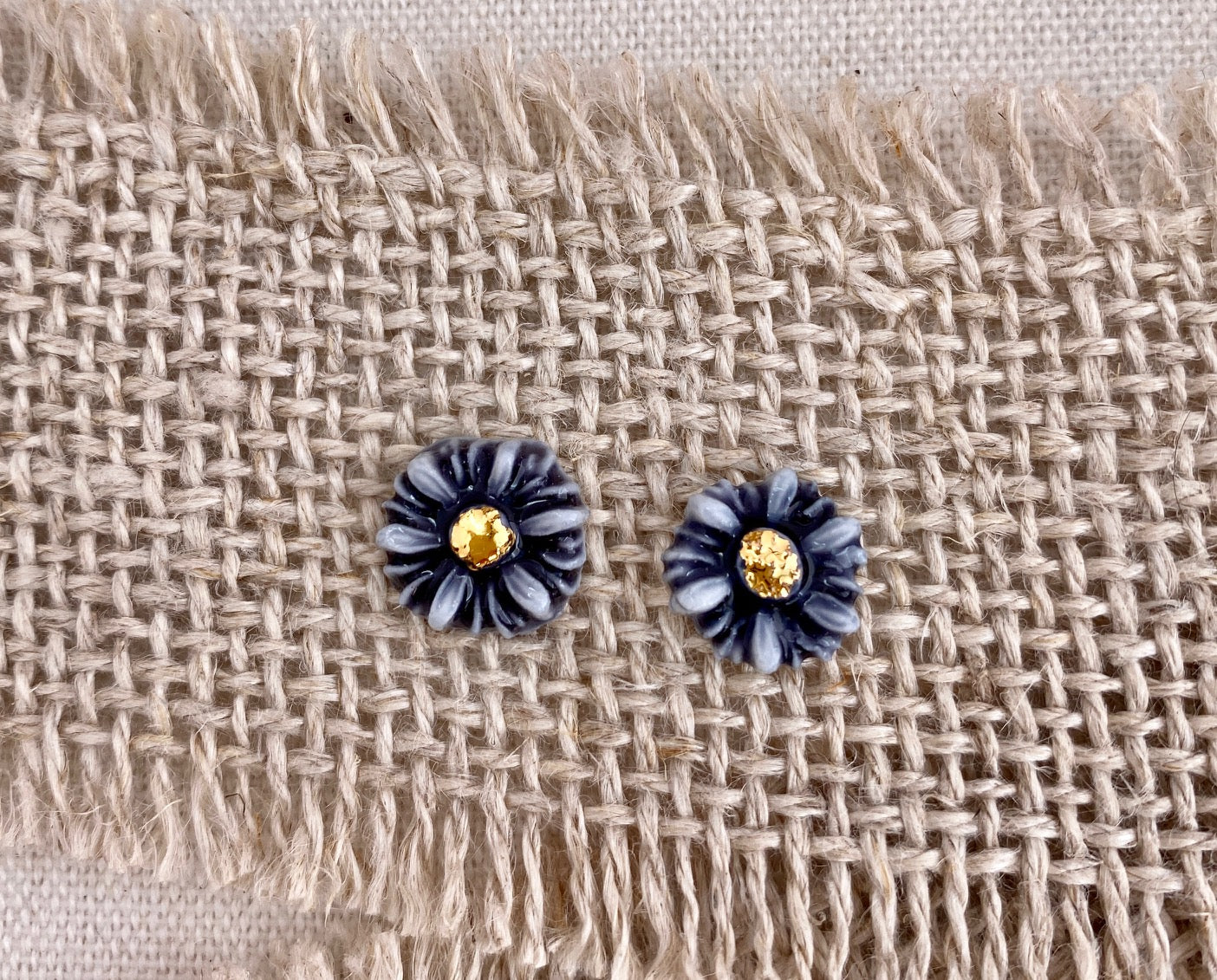 Daisy Porcelain Earring. Small and Delicate.
