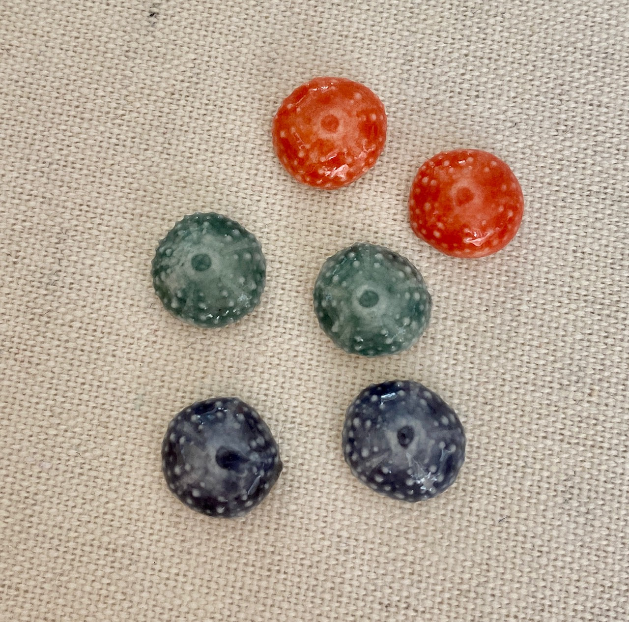 Sea Urchin Stud Earring-white, navy, sea green, or coral