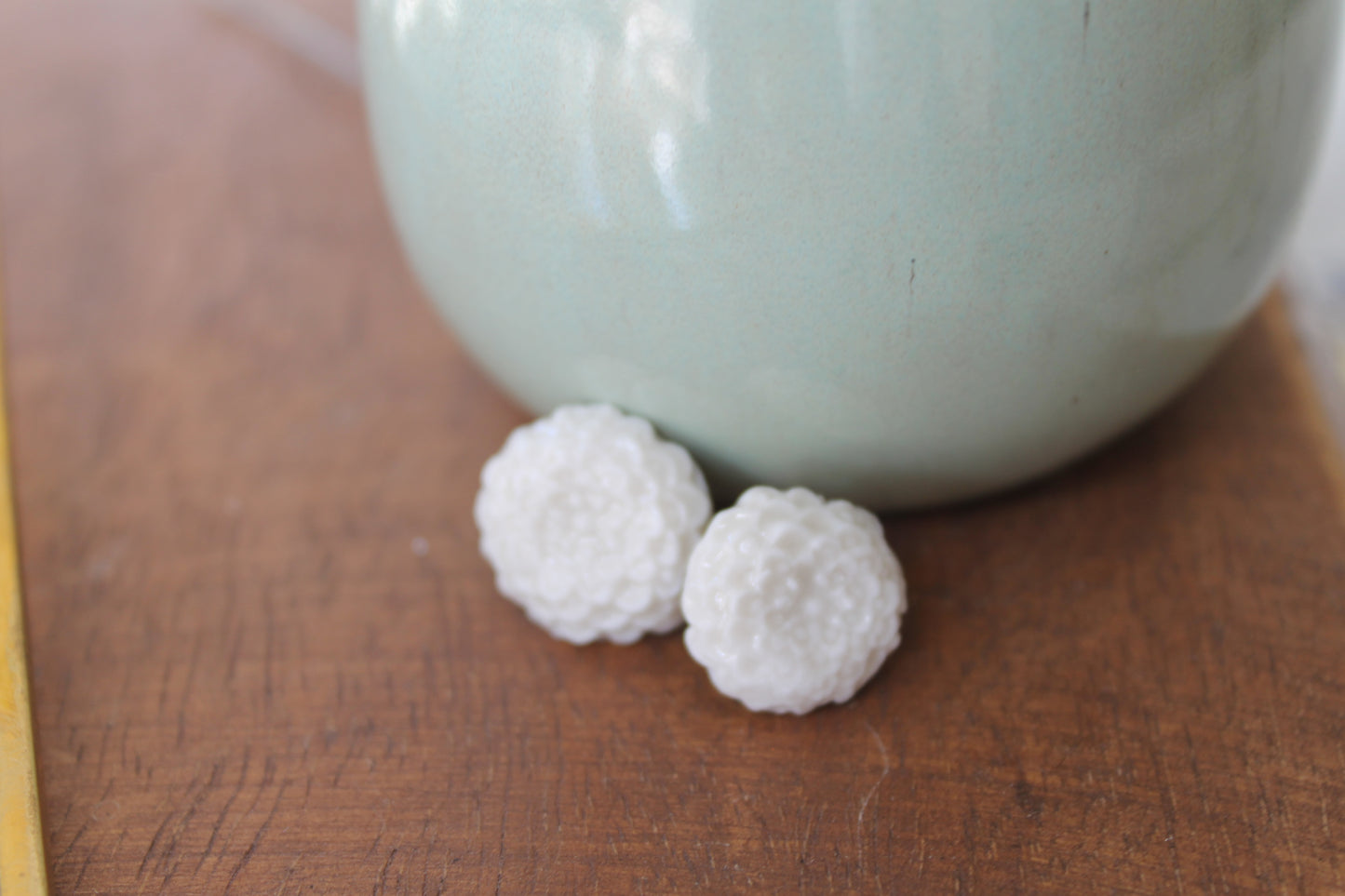Porcelain Hydrangea Stud Earring-white, navy, sea green, or coral