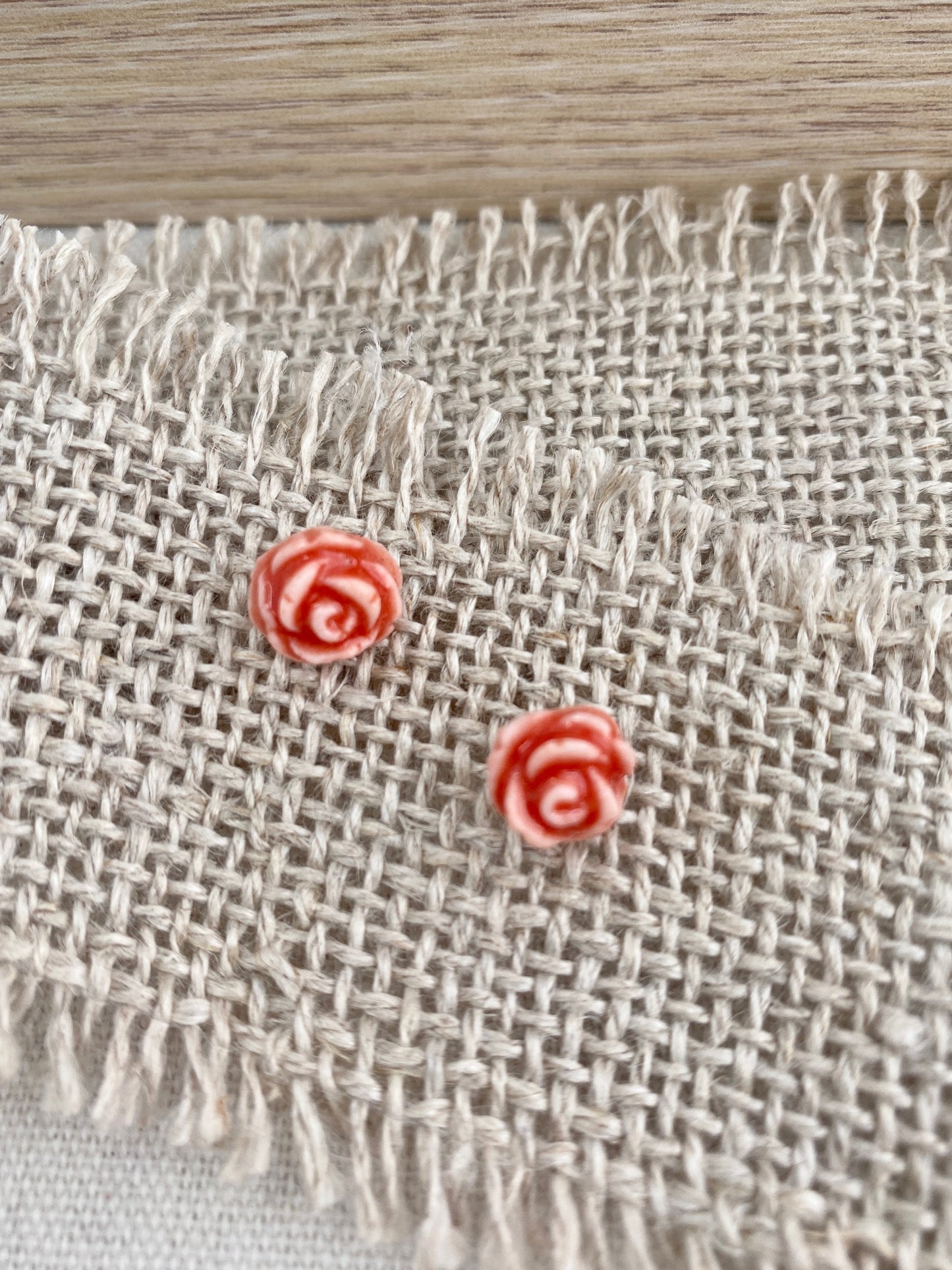 Rose Earring - small, delicate, porcelain