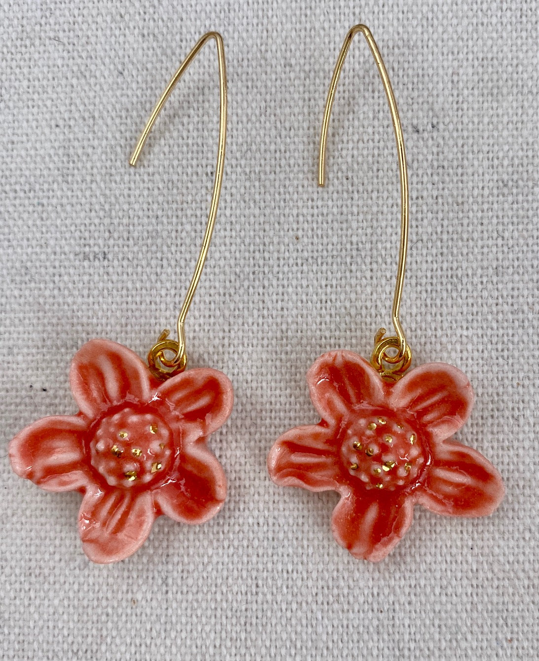 Cherry Blossom Porcelain hanging earrings.