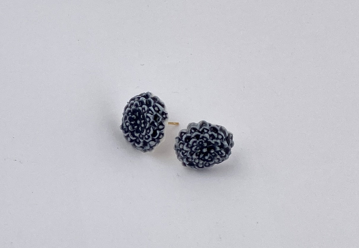 Porcelain Hydrangea Stud Earring-white, navy, sea green, or coral