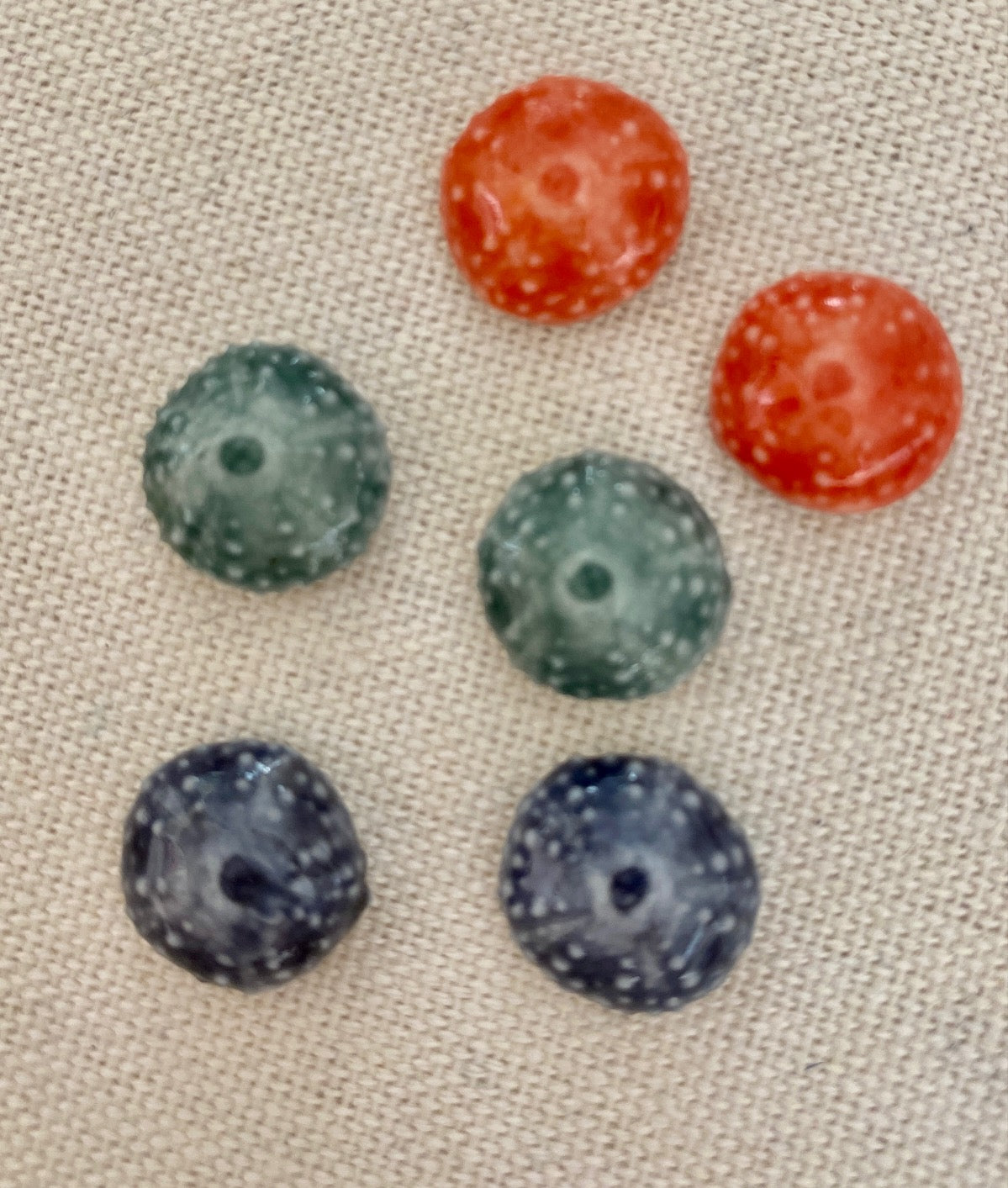 Sea Urchin Stud Earring-white, navy, sea green, or coral