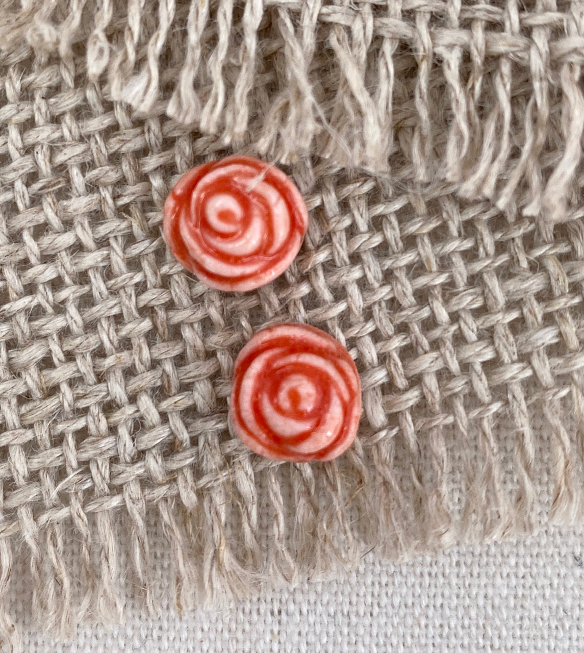 Rose Earring - small, delicate, porcelain
