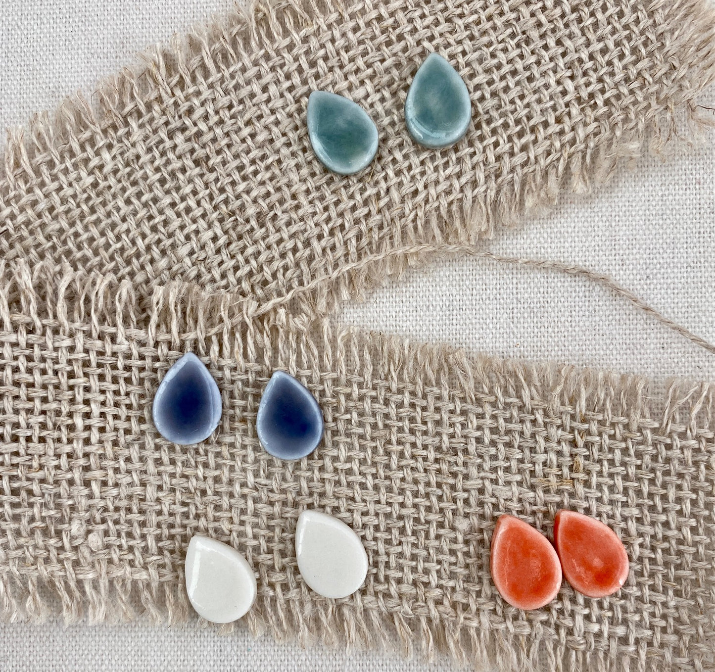 Colorful Teardrop Earrings. Porcelain. For everyday!